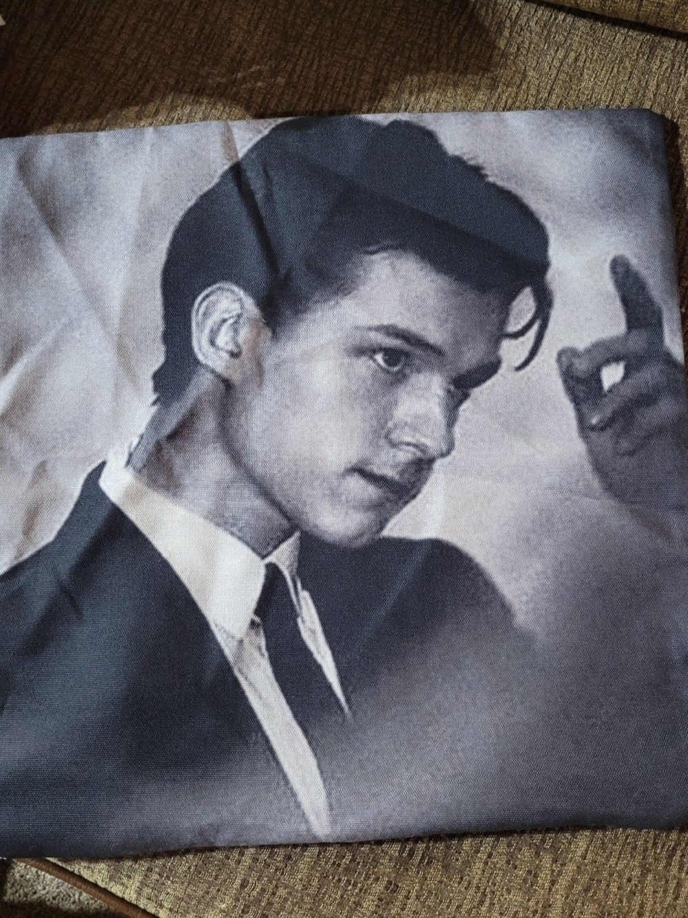 NWOT Tom Holland Celebrity Portrait Throw Pillow Cover 15" x 15"